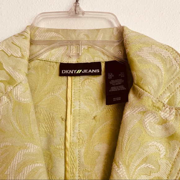 DKNY JEANS Blazer light green paisley size Sm - Picture 1 of 5